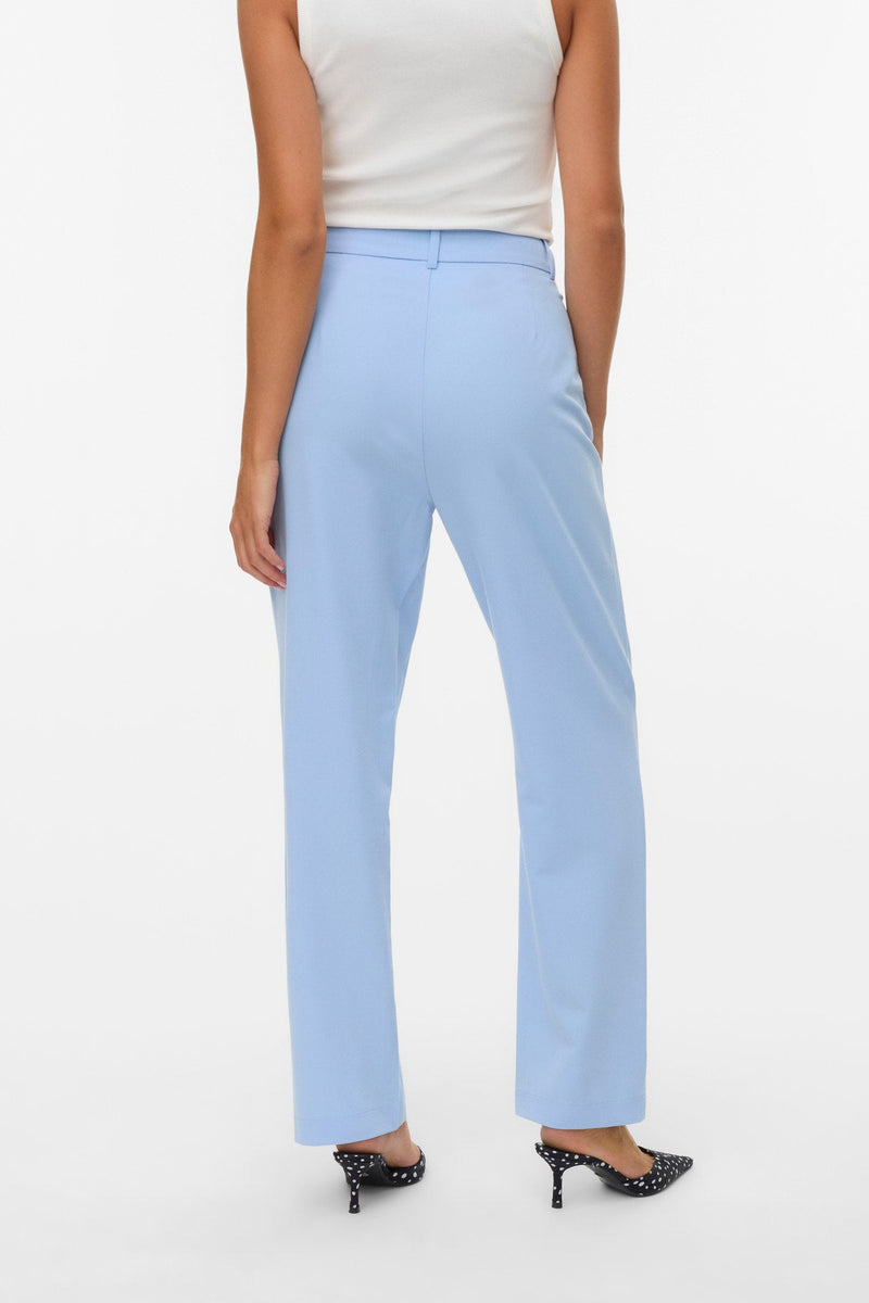 VERO MODA Γυναικείο Παντελόνι Ψηλόμεσο Straight Fit Γαλάζιο πίσω όψη