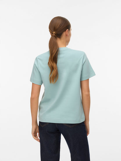 Basic T-shirt Γαλάζιο/Γκρι