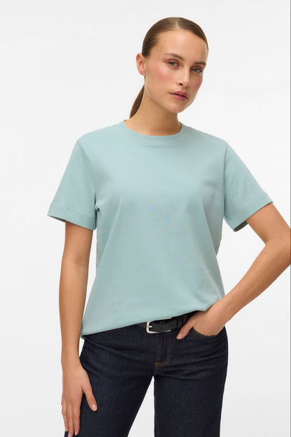 Basic T-shirt Γαλάζιο/Γκρι