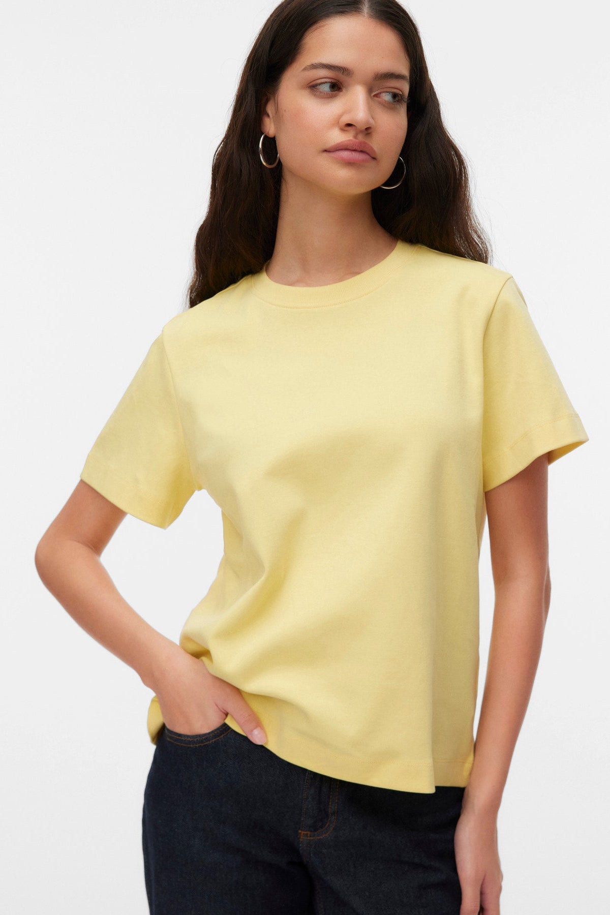 Basic T-shirt Κίτρινο