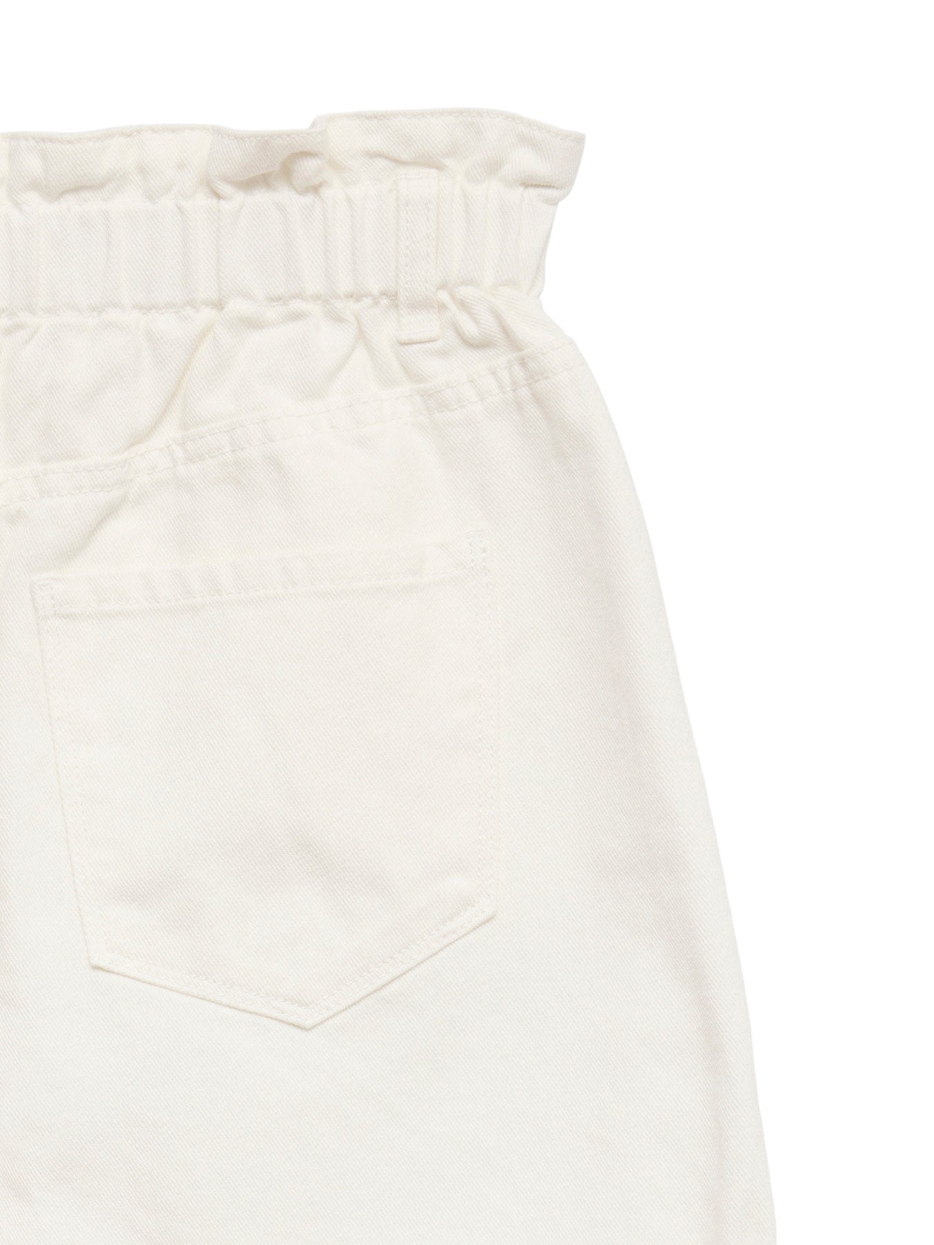 VERO MODA Σορτς Τζιν Ψηλόμεσο Loose Fit Λευκό λεπτομέρεια λάστιχο στην μέση