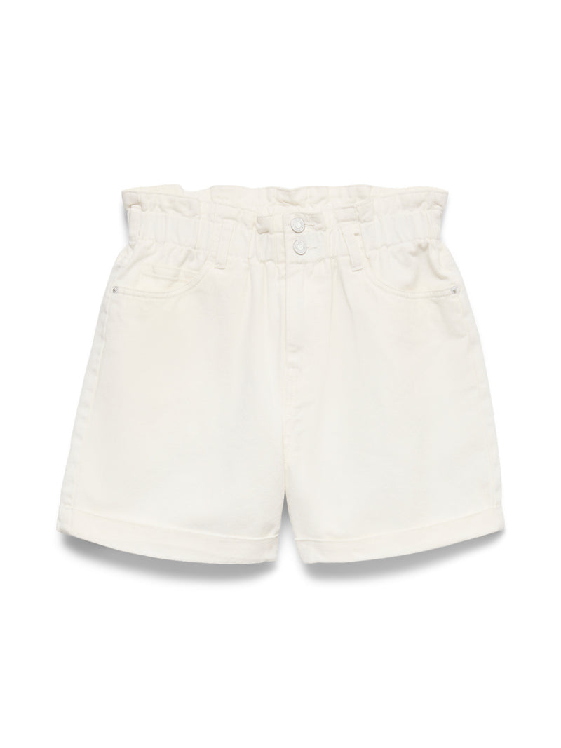 VERO MODA Σορτς Τζιν Ψηλόμεσο Loose Fit Λευκό