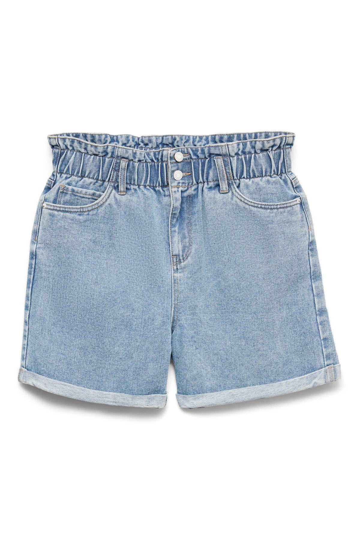 VERO MODA Σορτς Τζιν Ψηλόμεσο Loose Fit Light Blue Denim