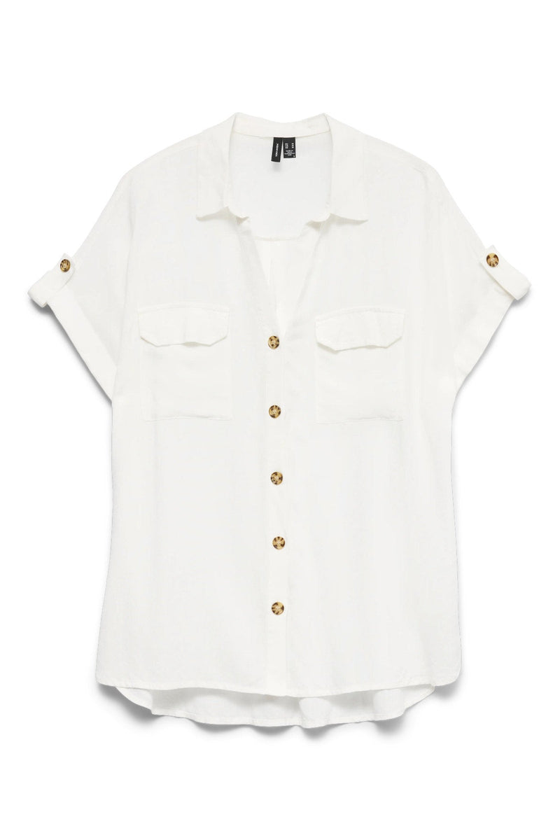 VERO MODA γυναικείο λευκό πουκάμισο από 100% LENZING™ ECOVERO™ Viscose