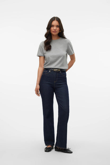 Basic T-shirt Γκρι Melange Κανονική Εφαρμογή