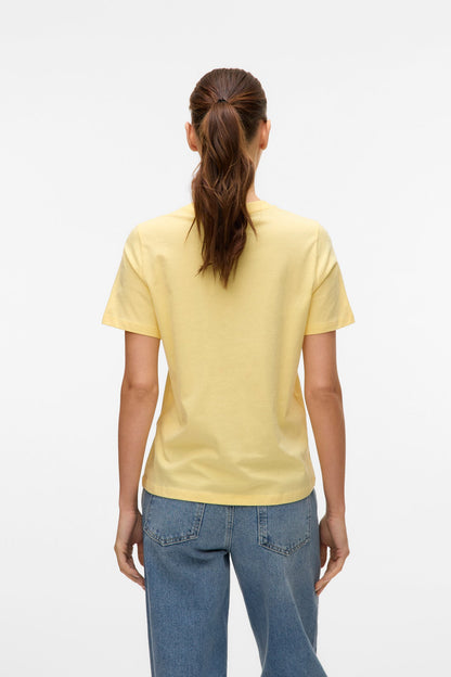 Basic T-shirt Κίτρινο Κανονική Εφαρμογή