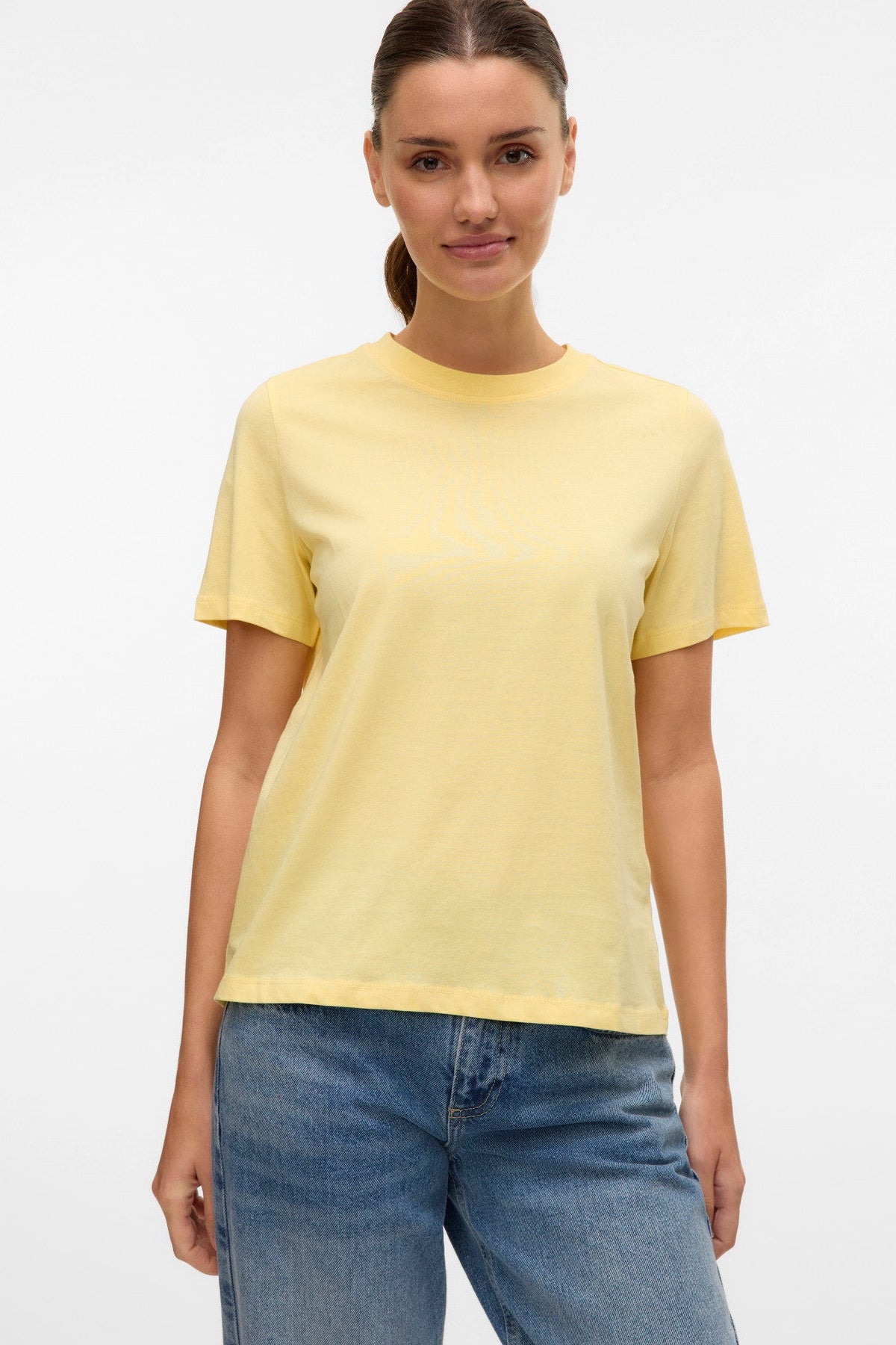 Basic T-shirt Κίτρινο Κανονική Εφαρμογή