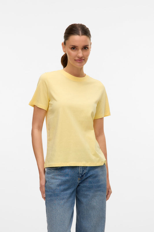 Basic T-shirt Κίτρινο Κανονική Εφαρμογή