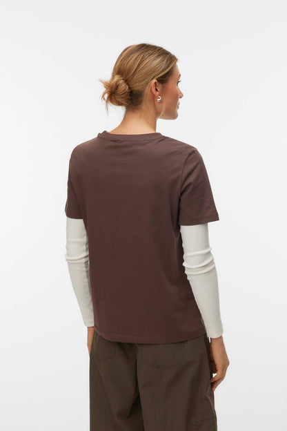 Basic T-shirt Καφέ Κανονική Εφαρμογή