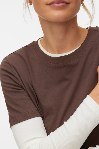 Basic T-shirt Καφέ Κανονική Εφαρμογή
