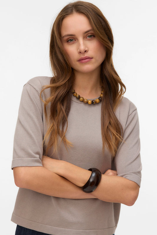 Πλεκτή Μπλούζα Oversize Γκρεζ