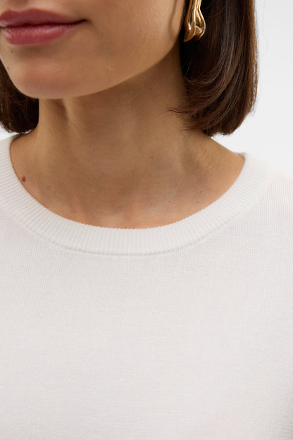 Πλεκτή Μπλούζα Oversize Λευκή