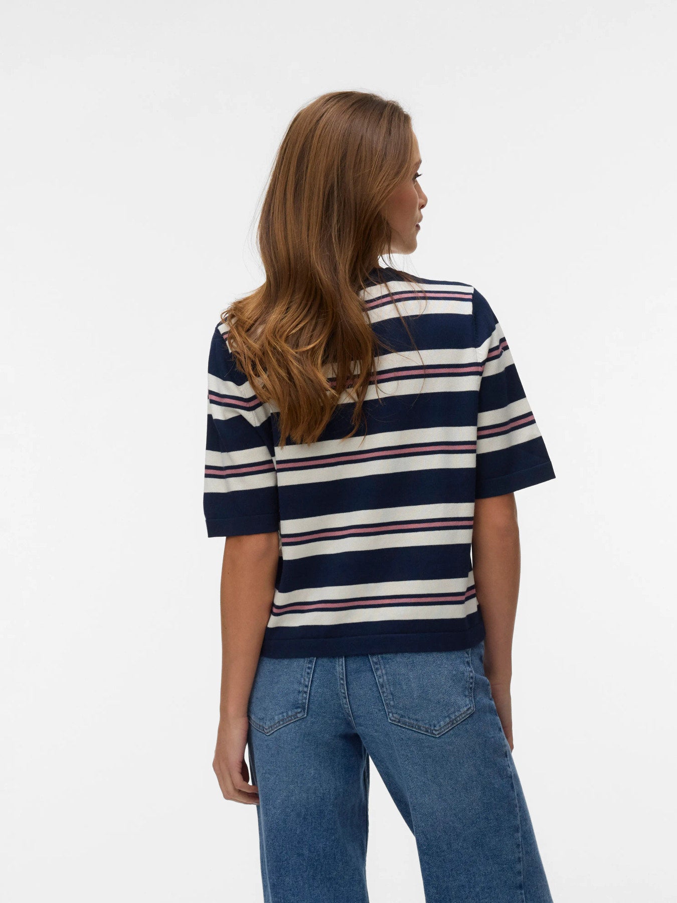 Πλεκτή Ριγέ Μπλούζα Oversize