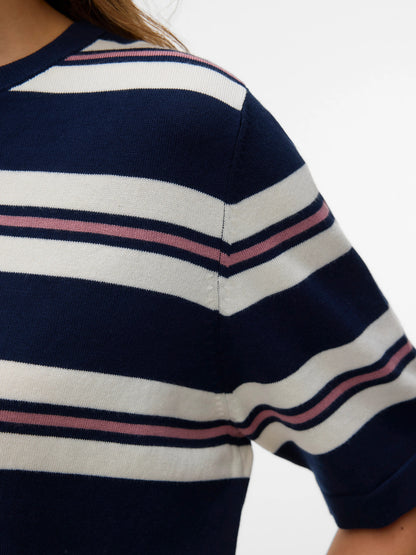 Πλεκτή Ριγέ Μπλούζα Oversize