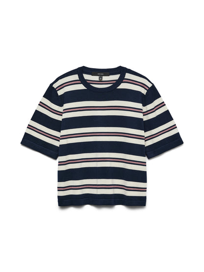 Πλεκτή Ριγέ Μπλούζα Oversize