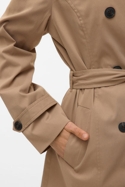 Καμπαρντίνα Μπεζ με Ζώνη