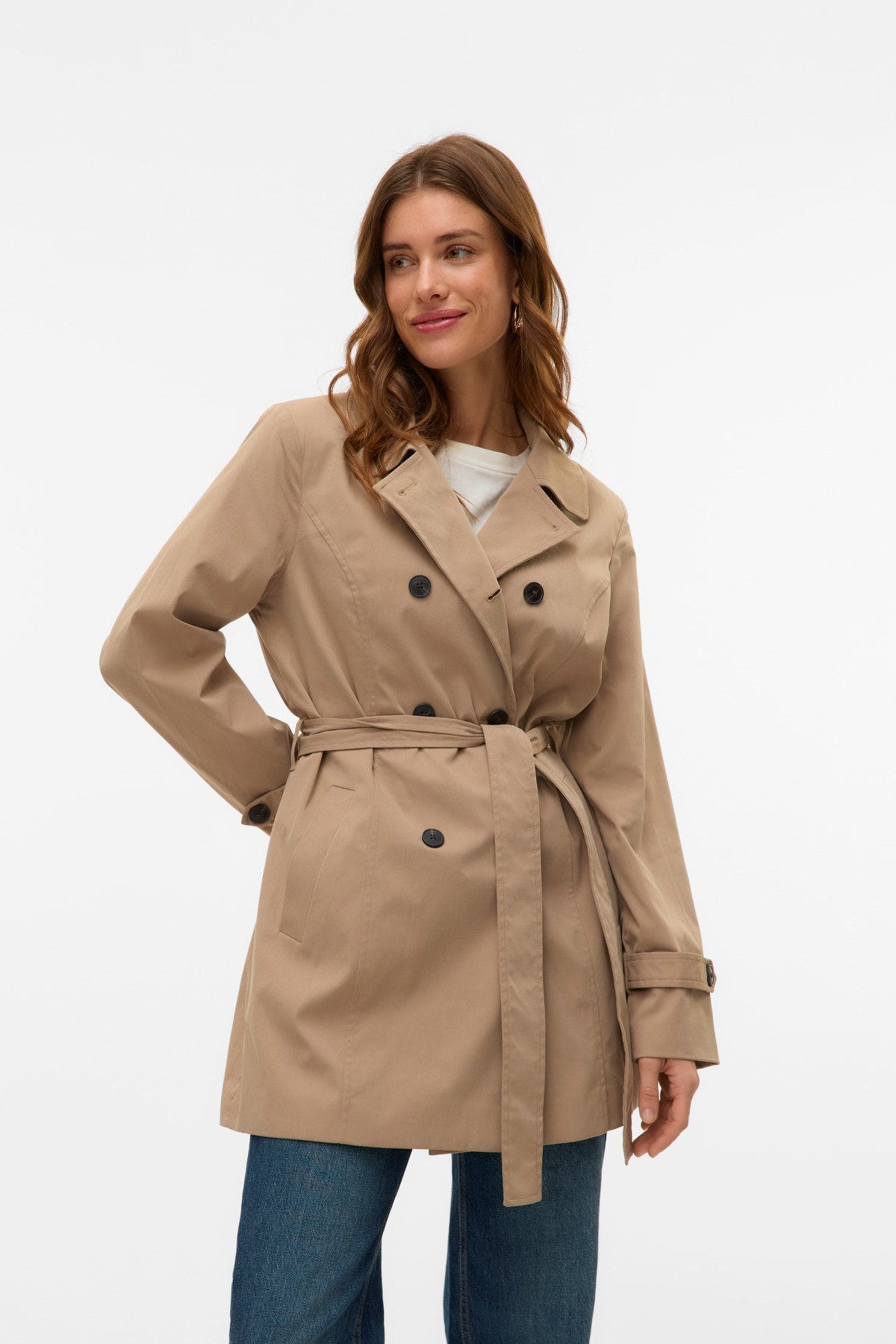 Καμπαρντίνα Μπεζ με Ζώνη