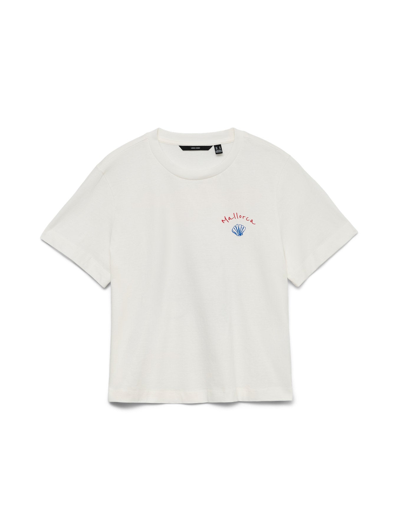 VERO MODA T-shirt Κοντομάνικο Οργανικό Βαμβάκι Print MALLORCA Λευκό