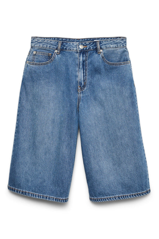 VERO MODA Βερμούδα Τζιν Κανονική Εφαρμογή Medium Blue Denim