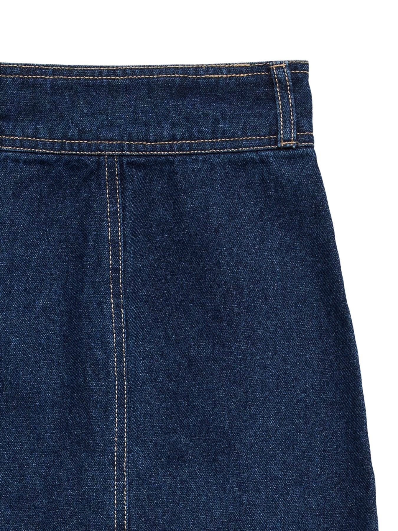 VERO MODA Φούστα Τζιν Mini Κανονική Μέση Κούμπωμα Μπροστά Medium Blue Denim λεπτομέρεια ραφές