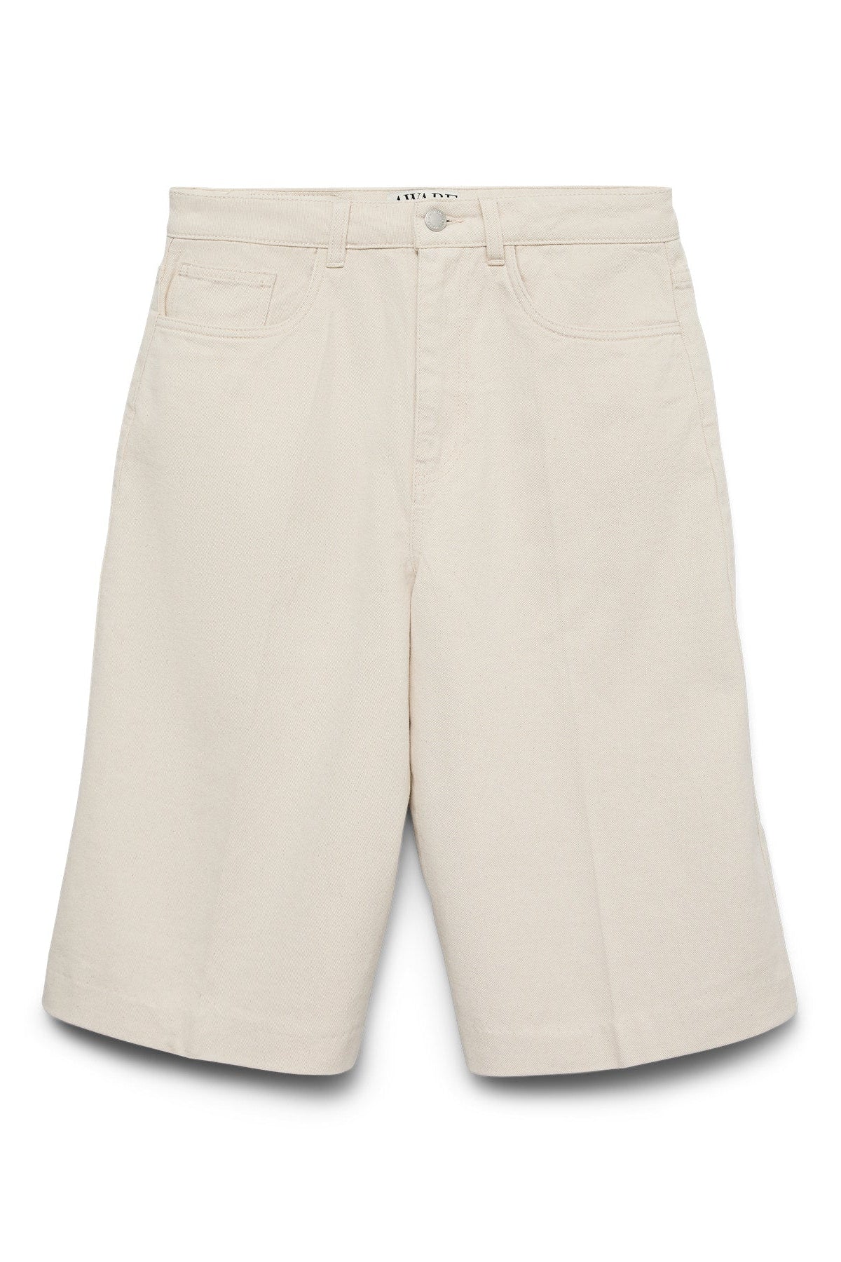 VERO MODA Βερμούδα Τζιν Wide-Leg Ψηλόμεση Εκρού