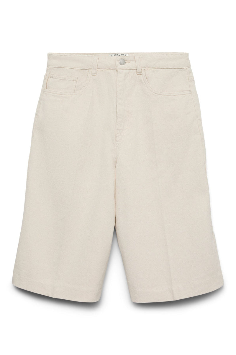 VERO MODA Βερμούδα Τζιν Wide-Leg Ψηλόμεση Εκρού