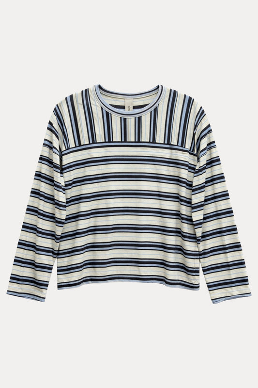 GIOYA μπλούζα ριγέ μπλε - flat lay