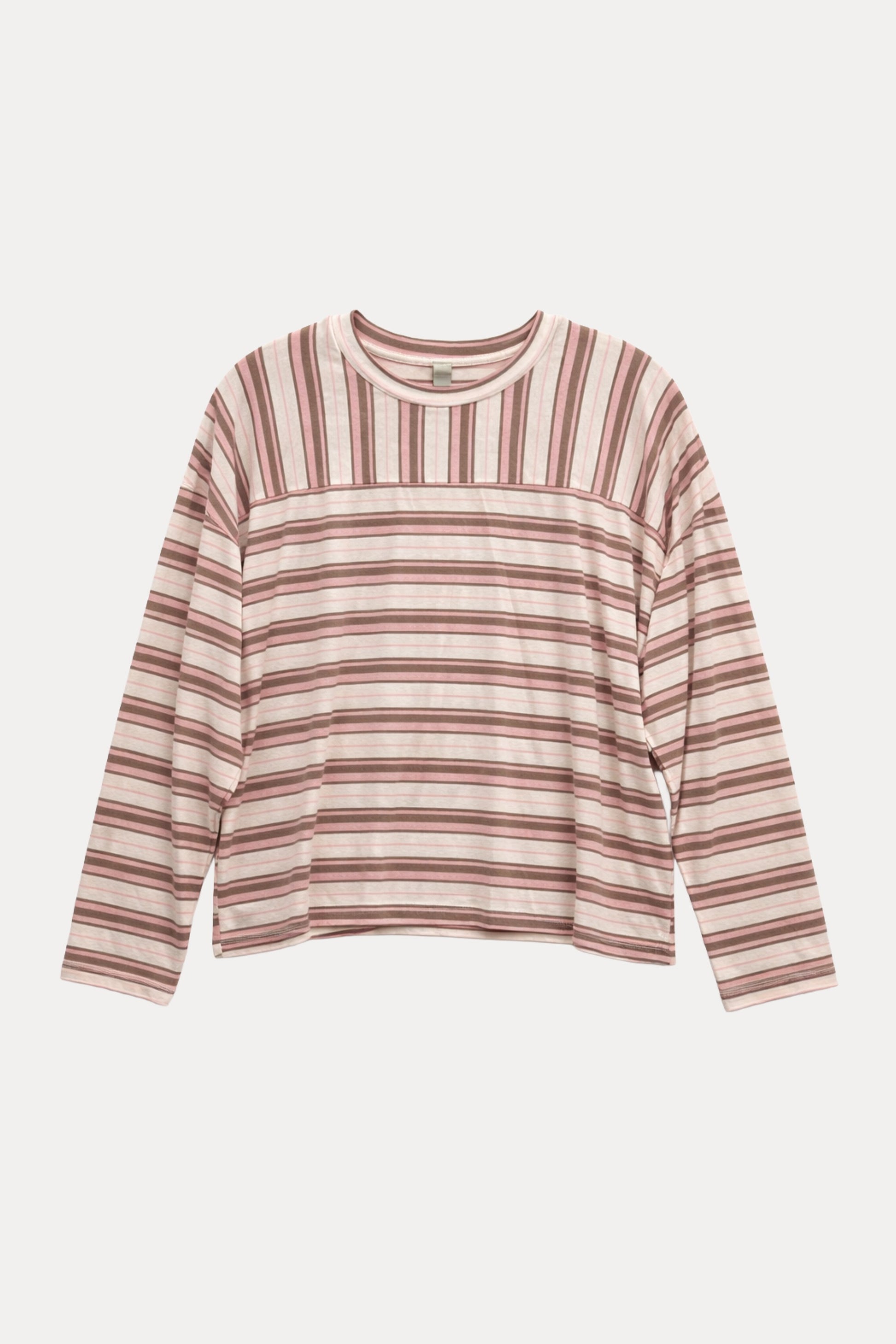 GIOYA Μπλούζα ριγέ ροζ flat lay