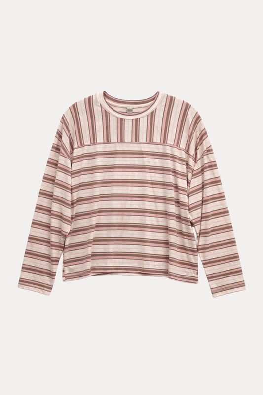 GIOYA Μπλούζα ριγέ ροζ flat lay