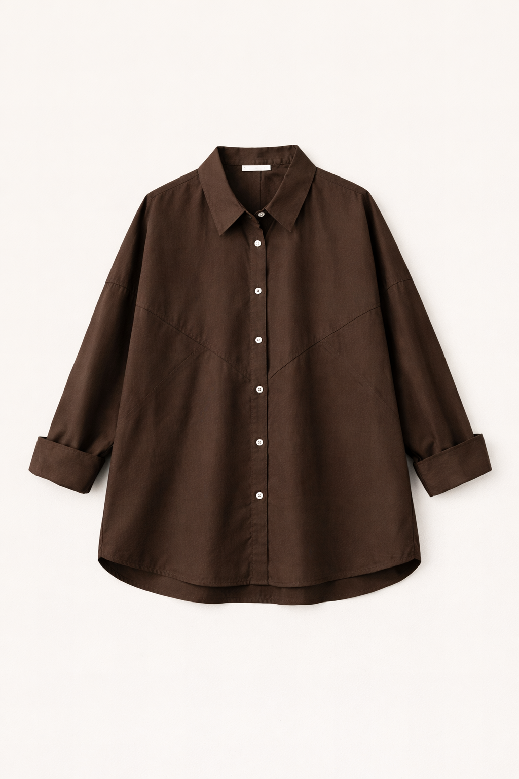 GIOYA πουκάμισο oversized  καφέ flat lay