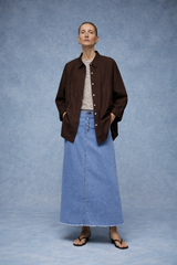 Πουκάμισο Oversized Καφέ