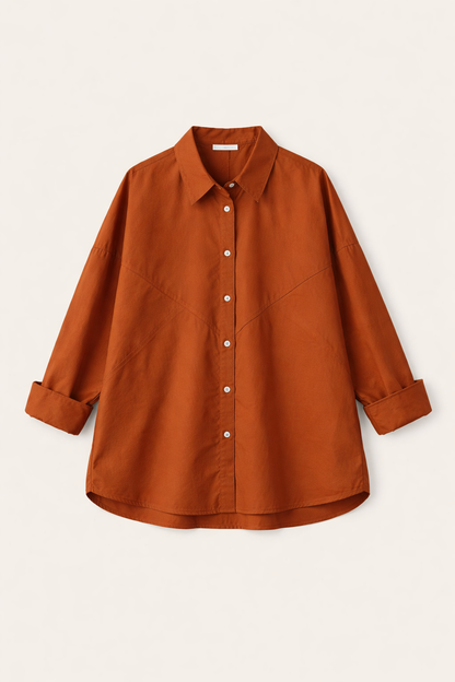GIOYA πουκάμισο oversized κεραμιδί - flat lay
