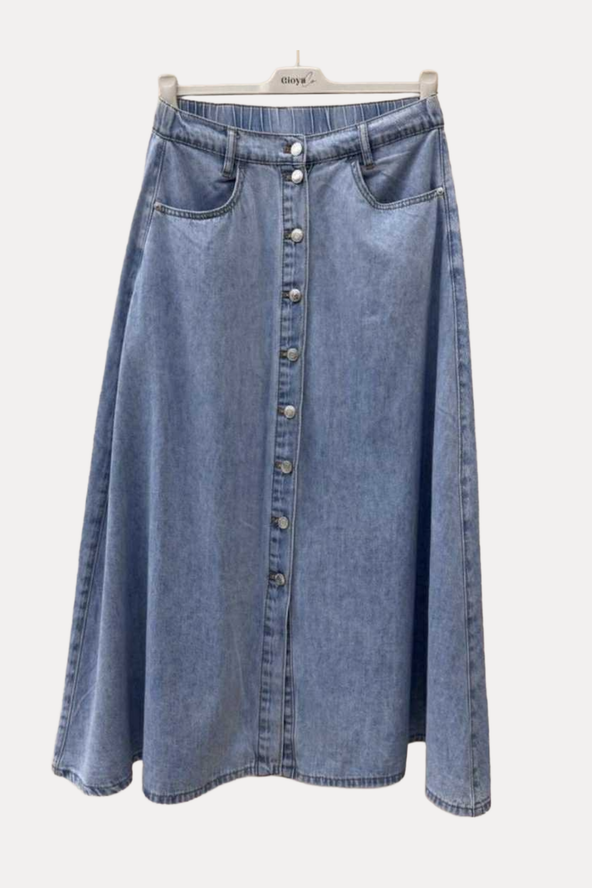 GIOYA φούστα denim γαλάζια maxi - flat lay