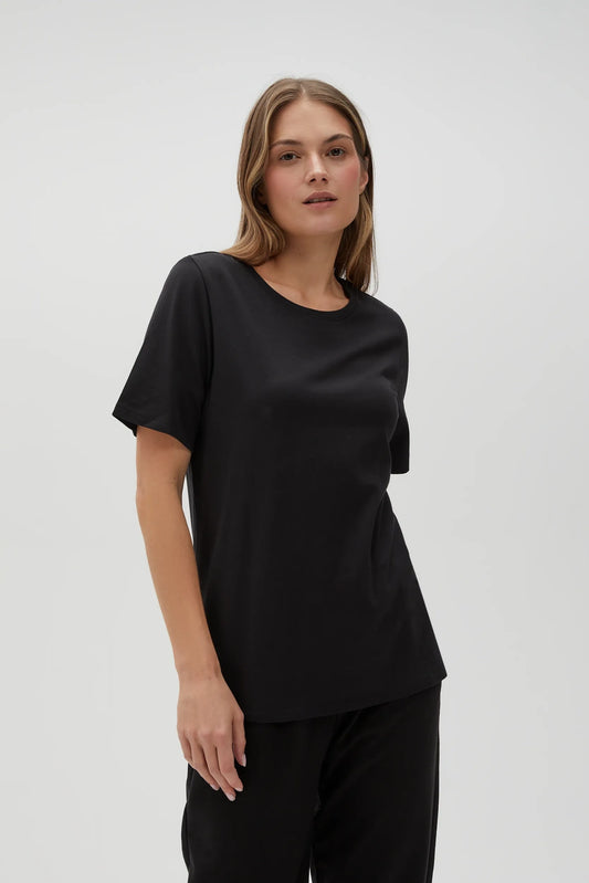Basic Βαμβακερό T-shirt Στρογγυλή Λαιμόκοψη