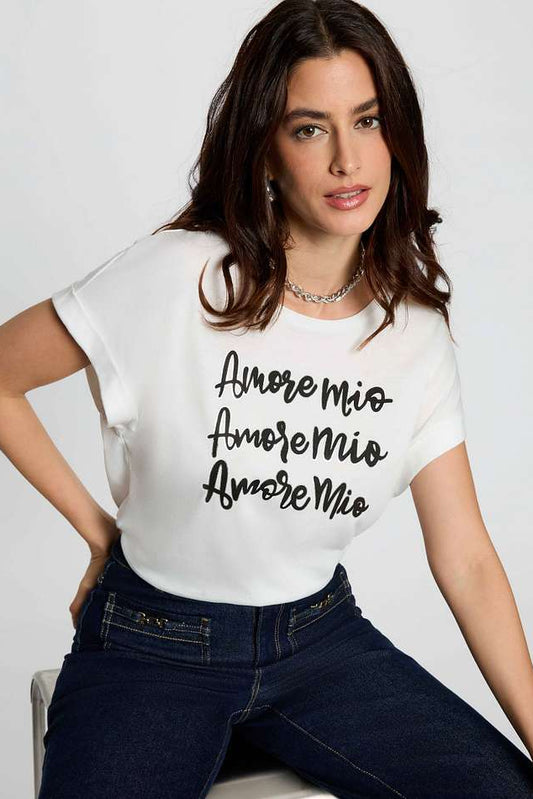 T-shirt Λευκό Τύπωμα Amore Mio
