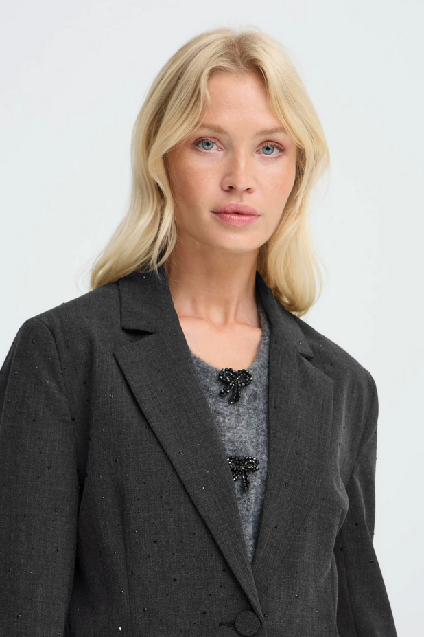 Σακάκι με Λάμψη Κλασικό Μαύρο