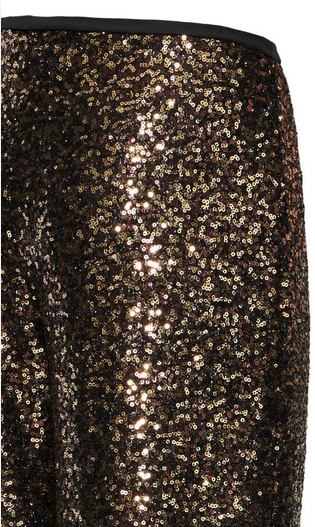 Παντελόνι με Παγιέτες Wide Leg Ελαστική Μέση