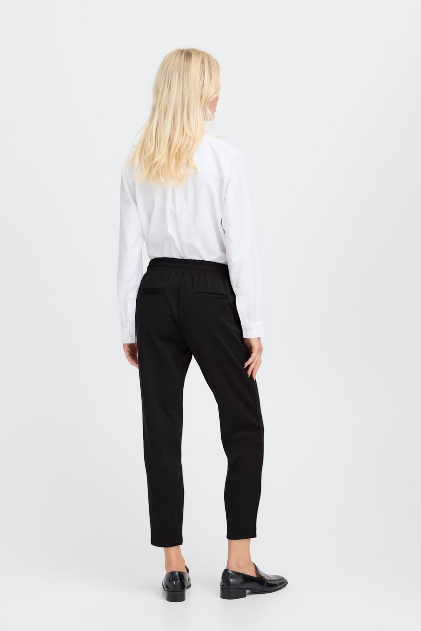 B.YOUNG Γυναικείο Παντελόνι Casual Ψηλόμεσο Ankle Length Μαύρο ολόσωμη εμφάνιση πίσω όψη