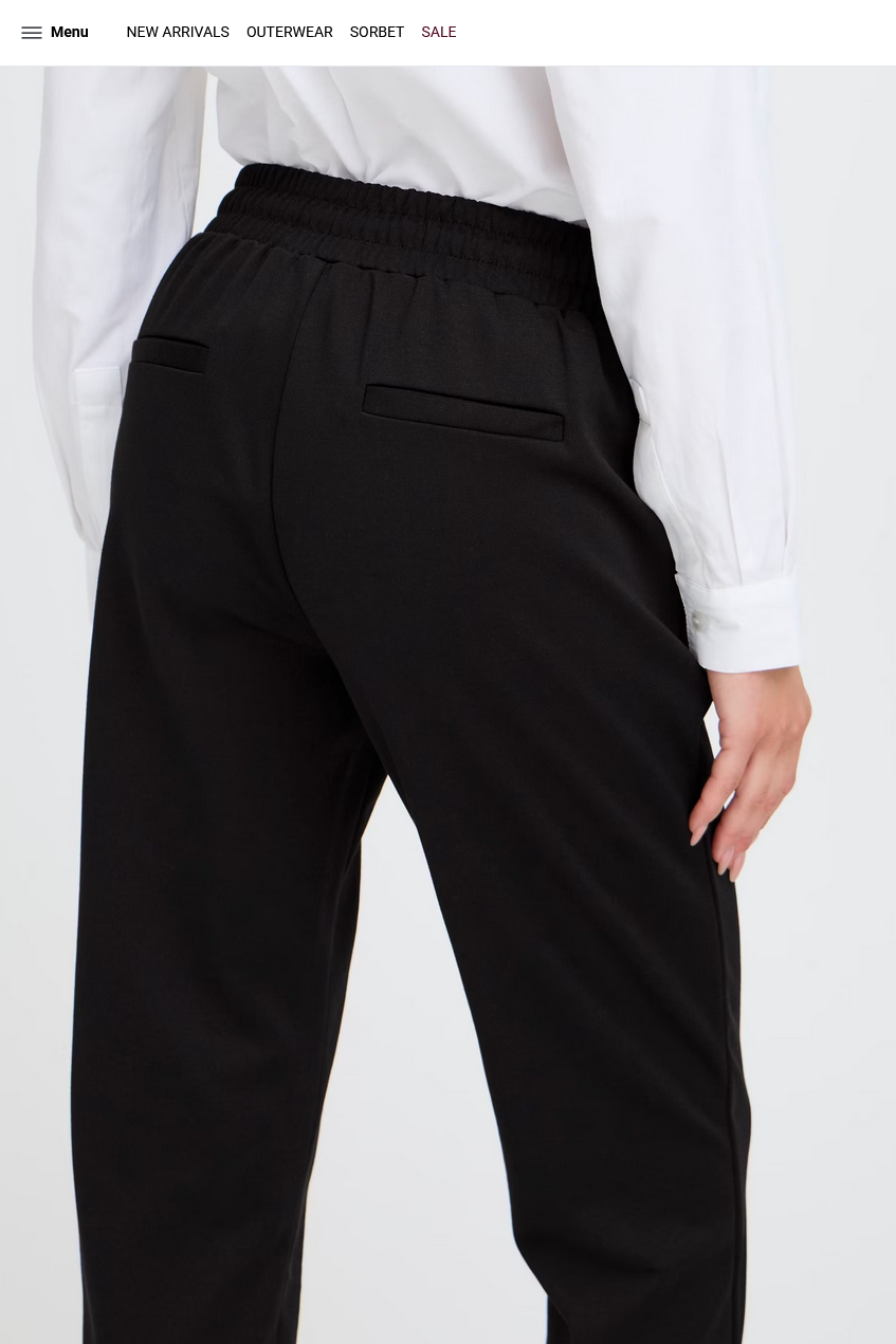 B.YOUNG Γυναικείο Παντελόνι Casual Ψηλόμεσο Ankle Length Μαύρο λεπτομέρεια λάστιχο πίσω όψη