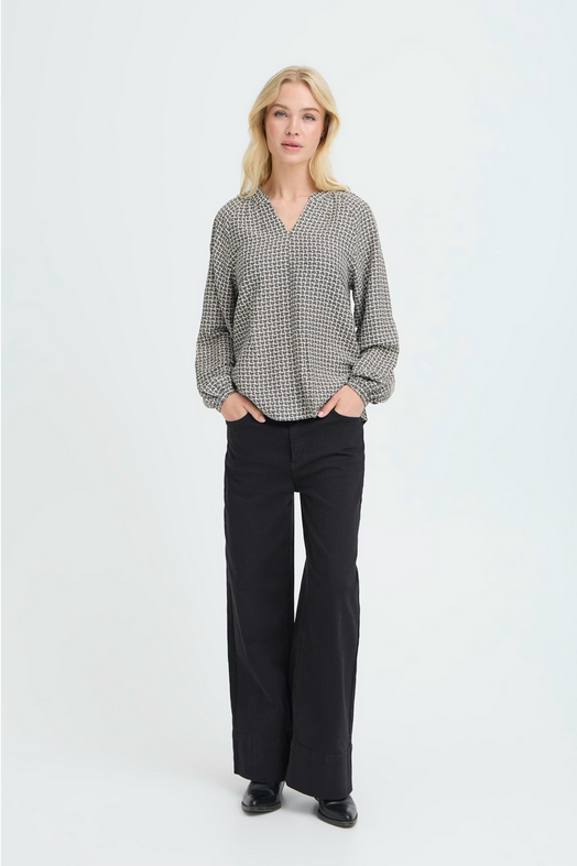 Μπλούζα Εμπριμέ Μακρυμάνικη Χαλαρή Εφαρμογή