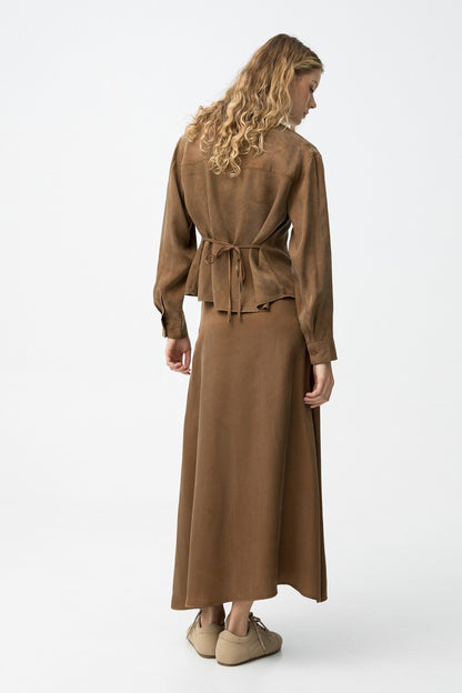 Tiffosi Midi Φούστα Flowy Regular Fit ολόσωμη εμφάνιση πίσω όψη