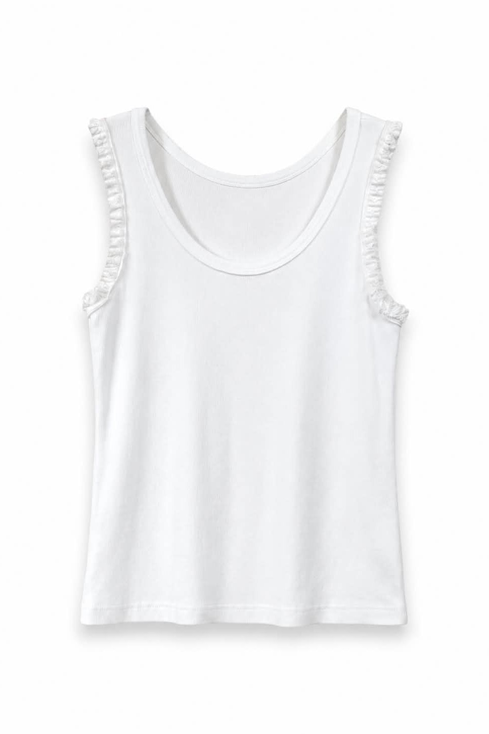 Γυναικείο tank top rip λευκό με λεπτομέρεια δαντέλας