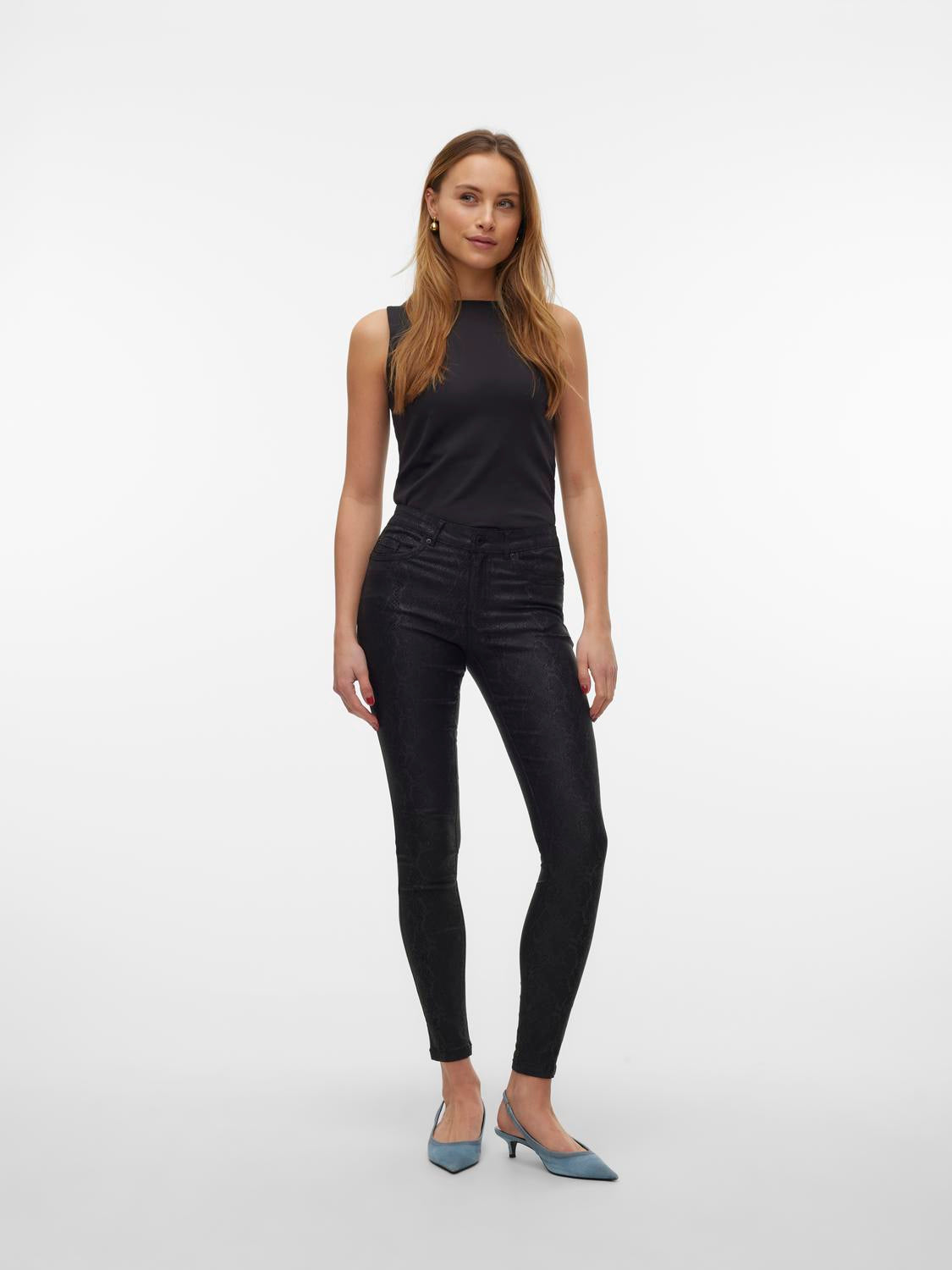 VMALIA MR SKINNY SHAPE COATED PANTS 10300478