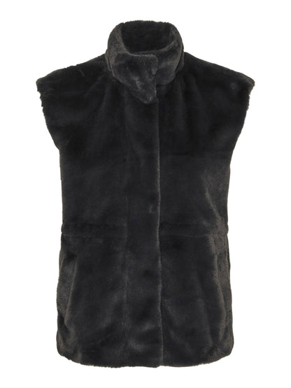 Αμάνικο μπουφάν οικολογική γούνα