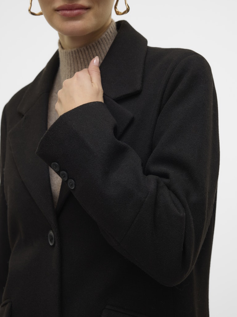 Μακρύ Παλτό Γιακά Πέτο κλείσιμο με Κουμπιά