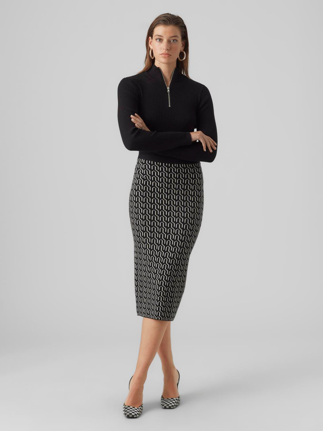 VMGOLDNEEDLE ART  PENCIL SKIRT 10290623