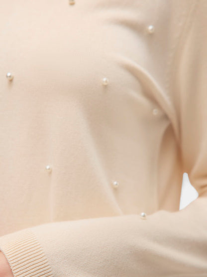 Λεπτομέρεια υφής πλεκτού υλικού με πέρλες