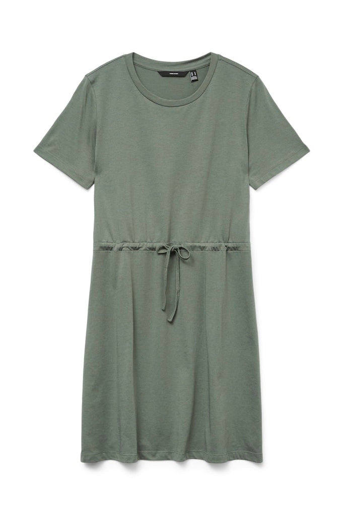VERO MODA Φόρεμα Κοντομάνικο Mini με Ζώνη Πράσινο