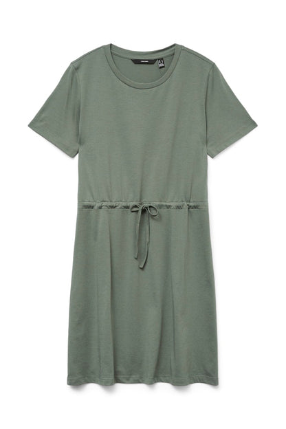 VERO MODA Φόρεμα Κοντομάνικο Mini με Ζώνη Πράσινο