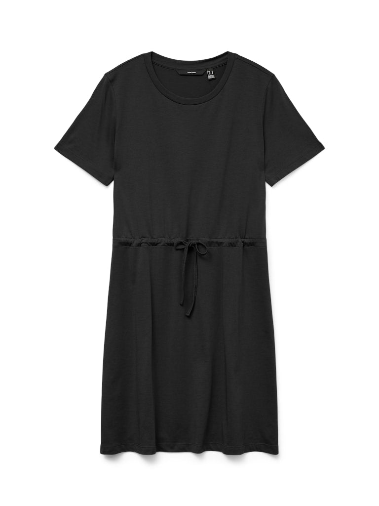 VERO MODA Γυναικείο Φόρεμα Κοντομάνικο mini με Ζώνη Μαύρο 